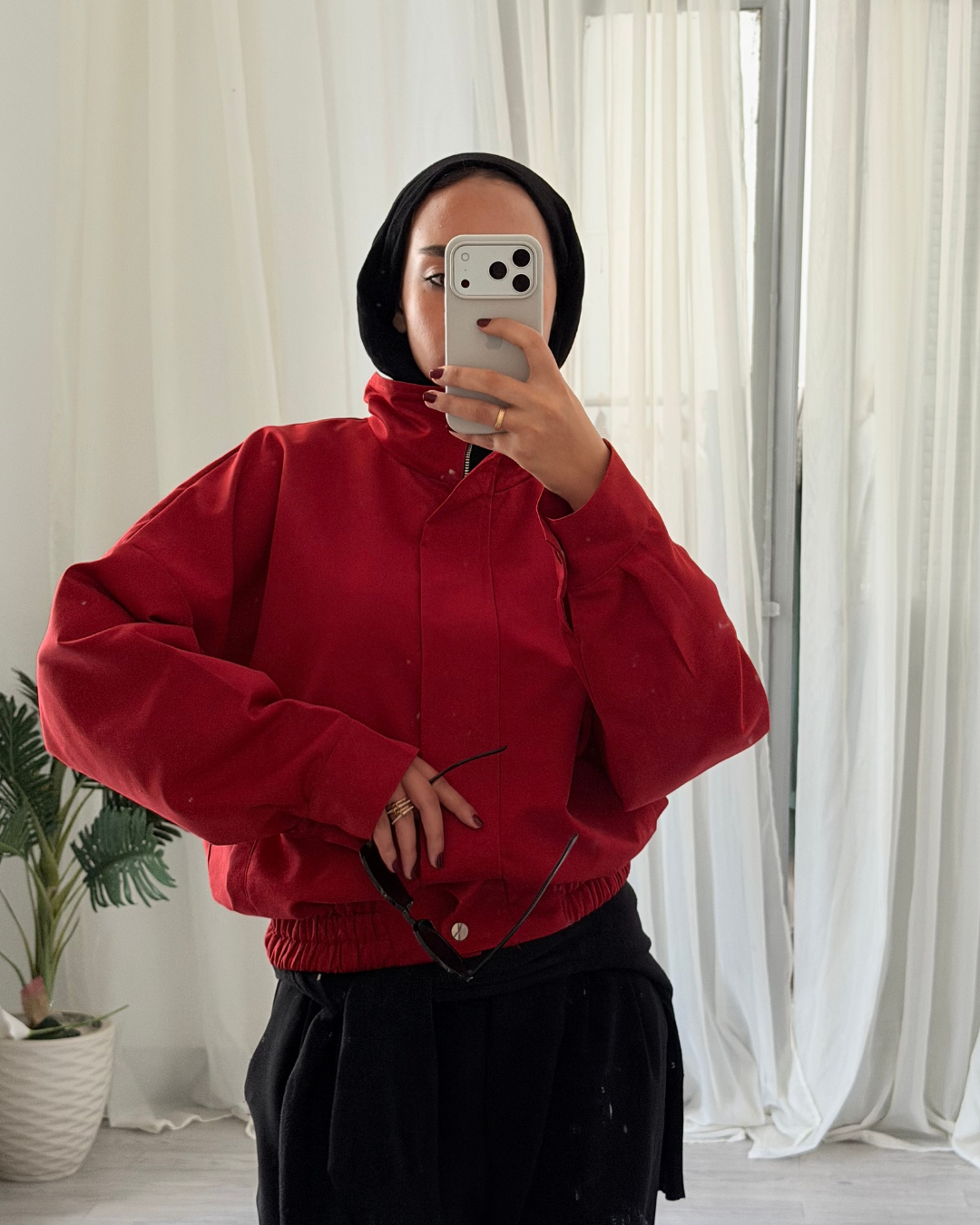Cherry Gabardine Jacket