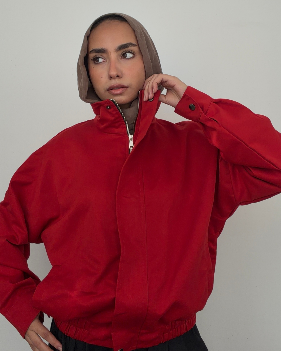 Cherry Gabardine Jacket