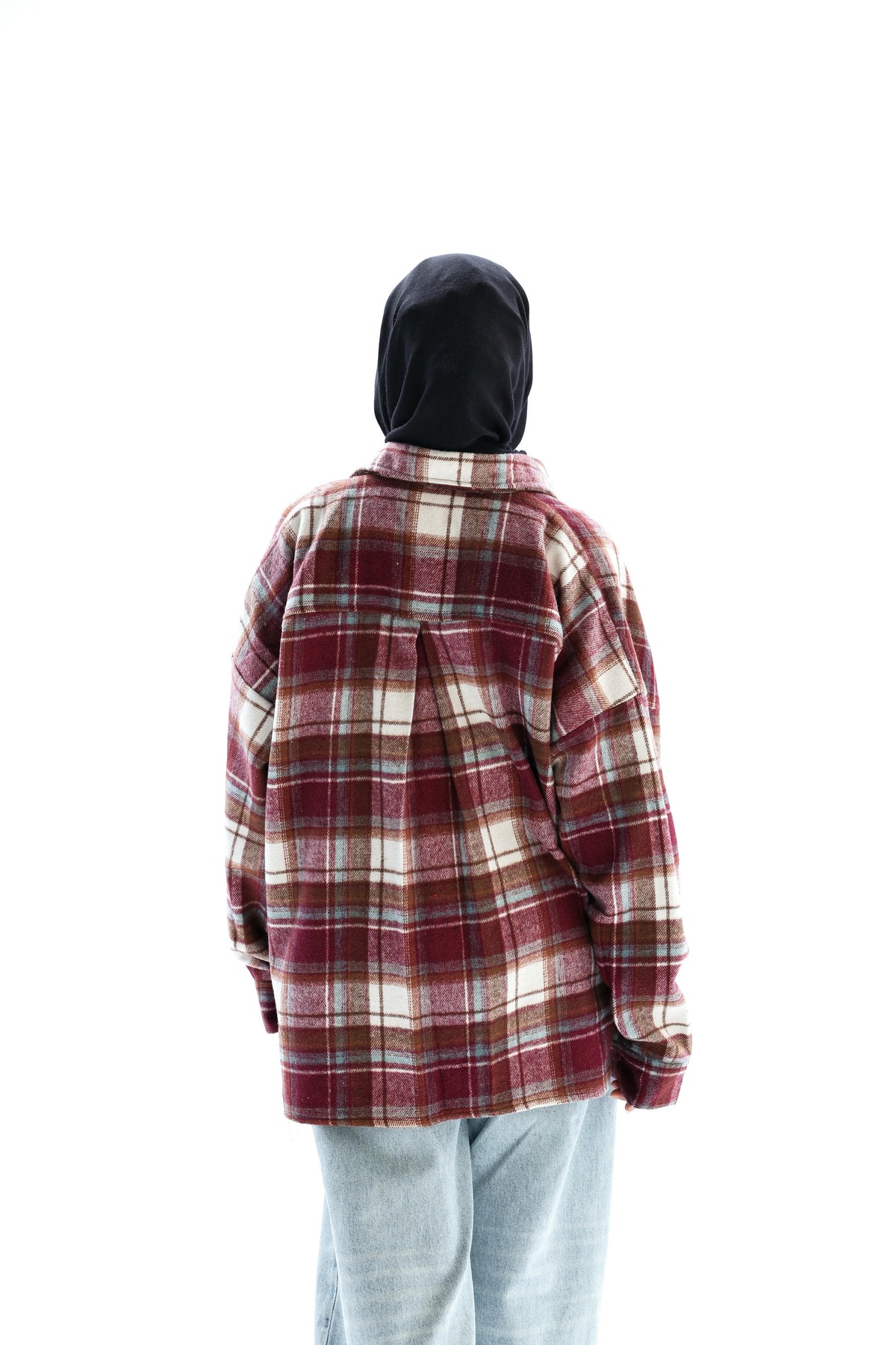 Casual check oversized shirt