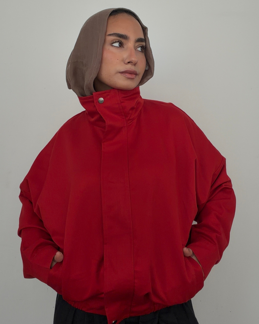 Cherry Gabardine Jacket