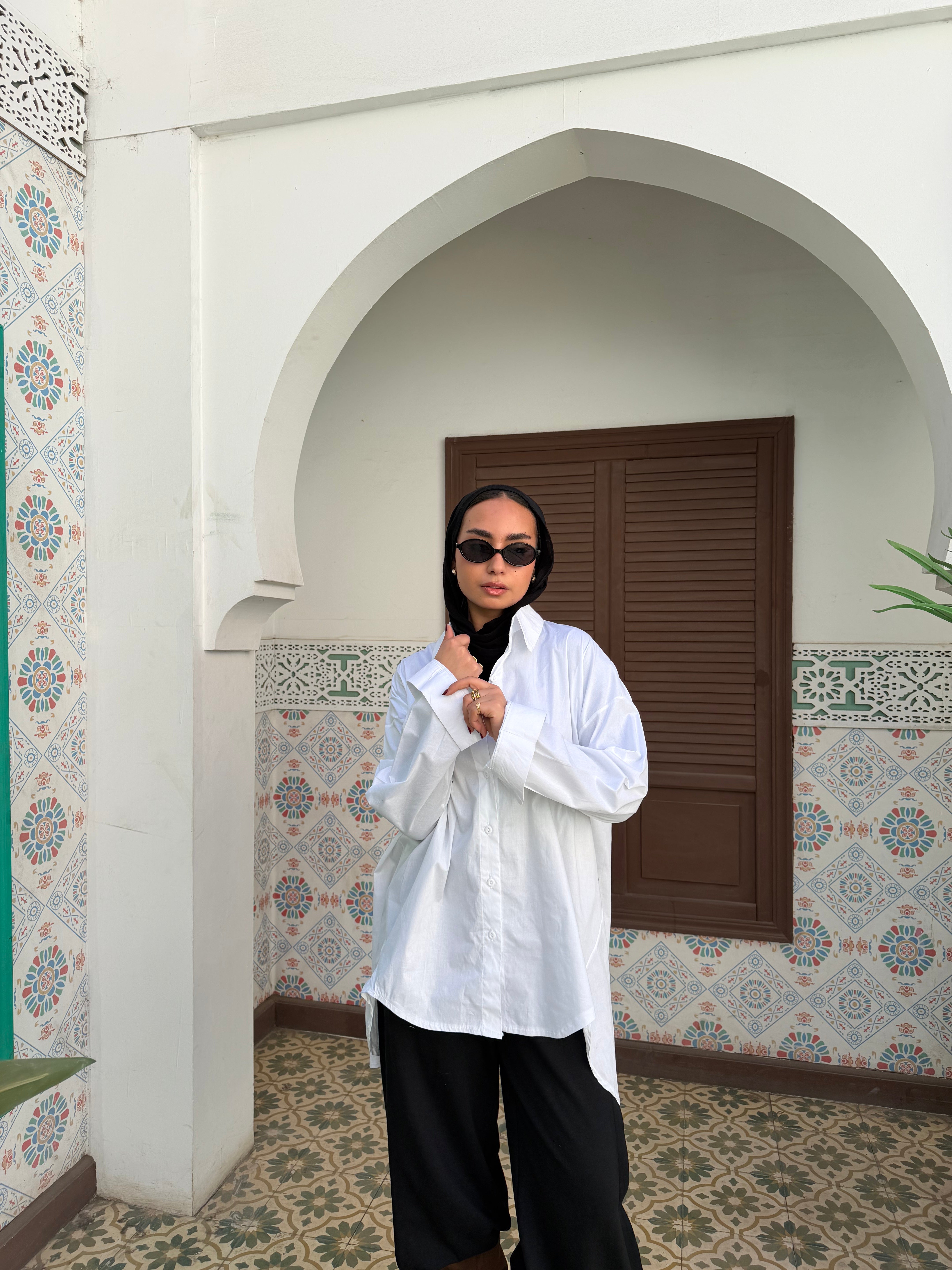 Aura White oversized Shirt