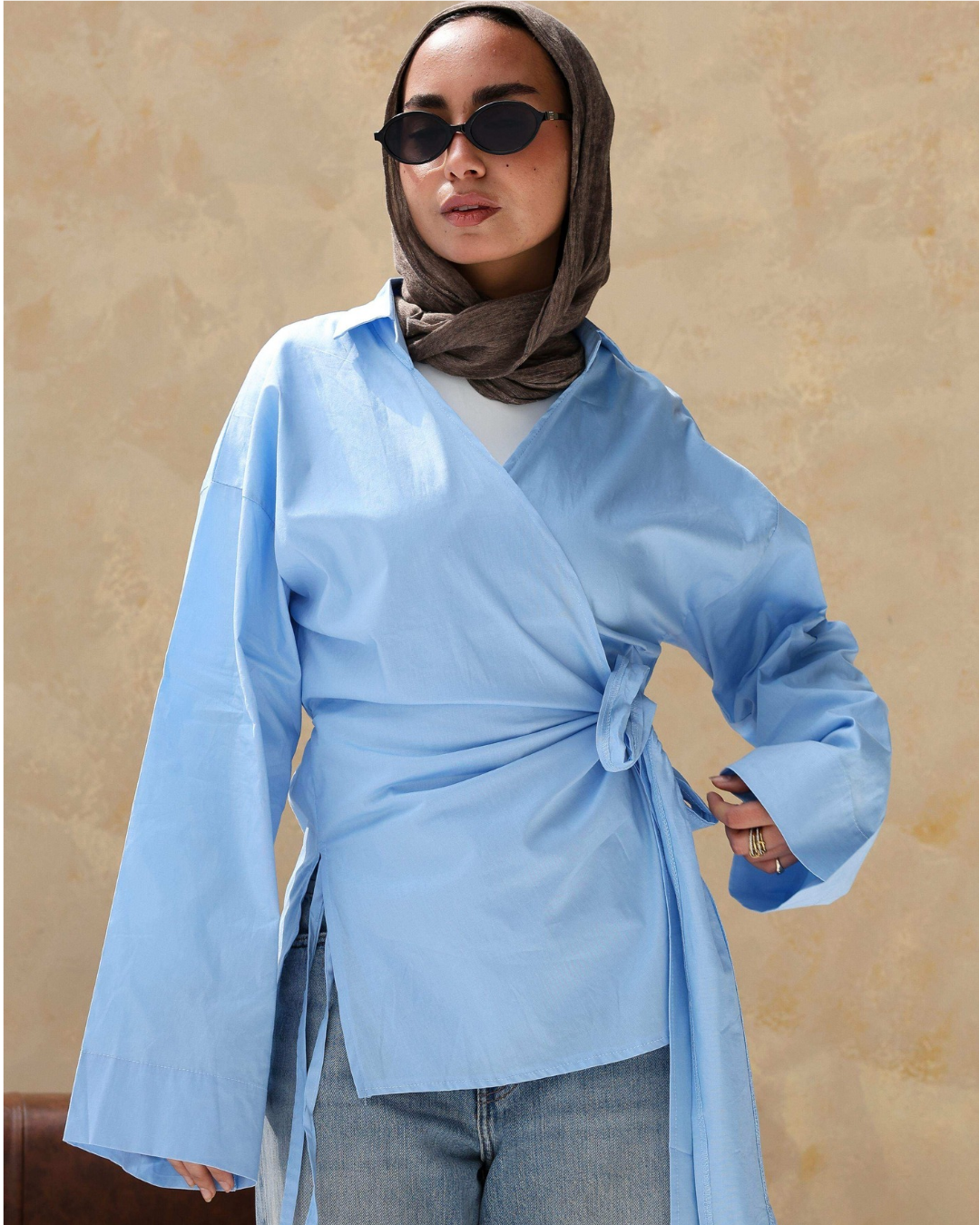 Ribbon daily blouse in Mint green