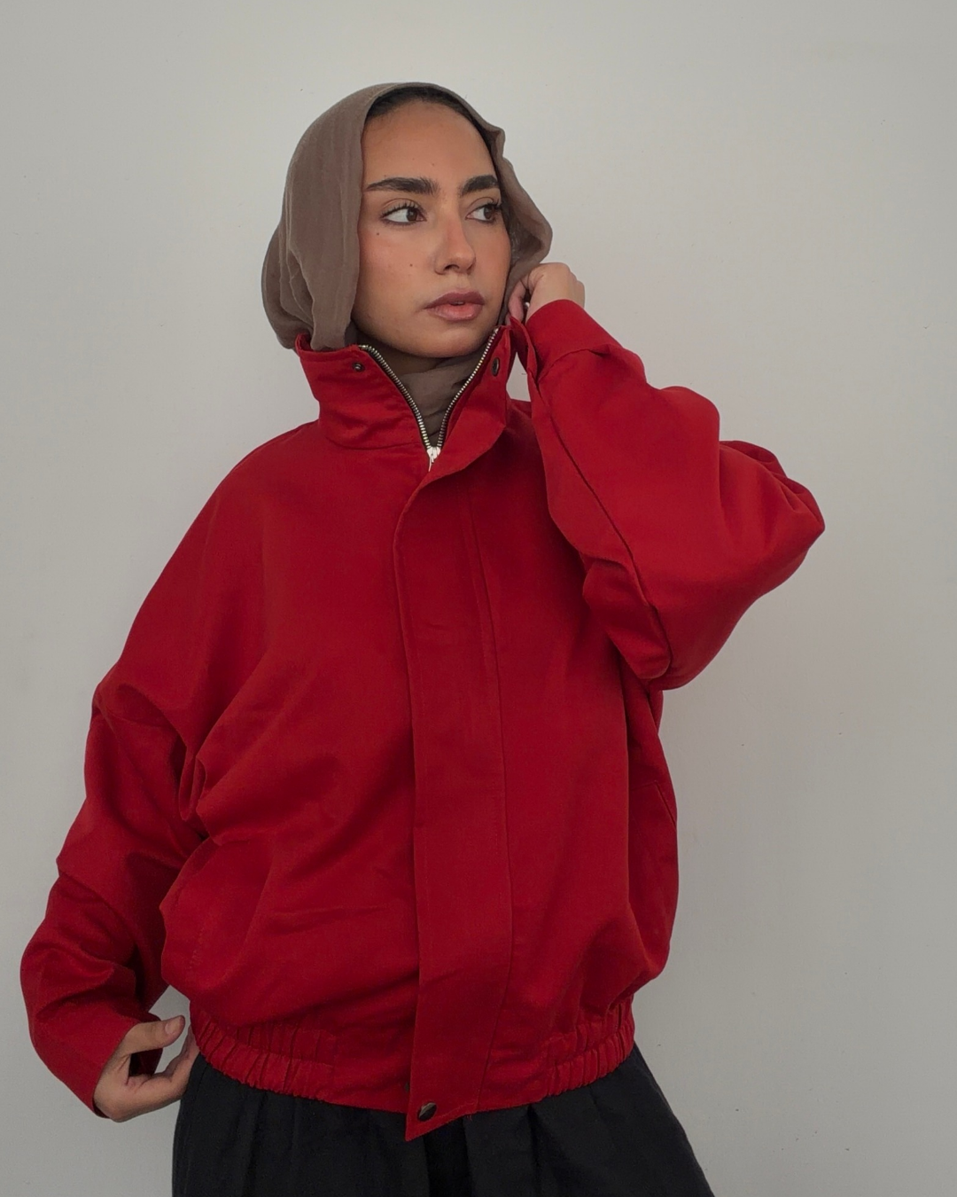 Cherry Gabardine Jacket