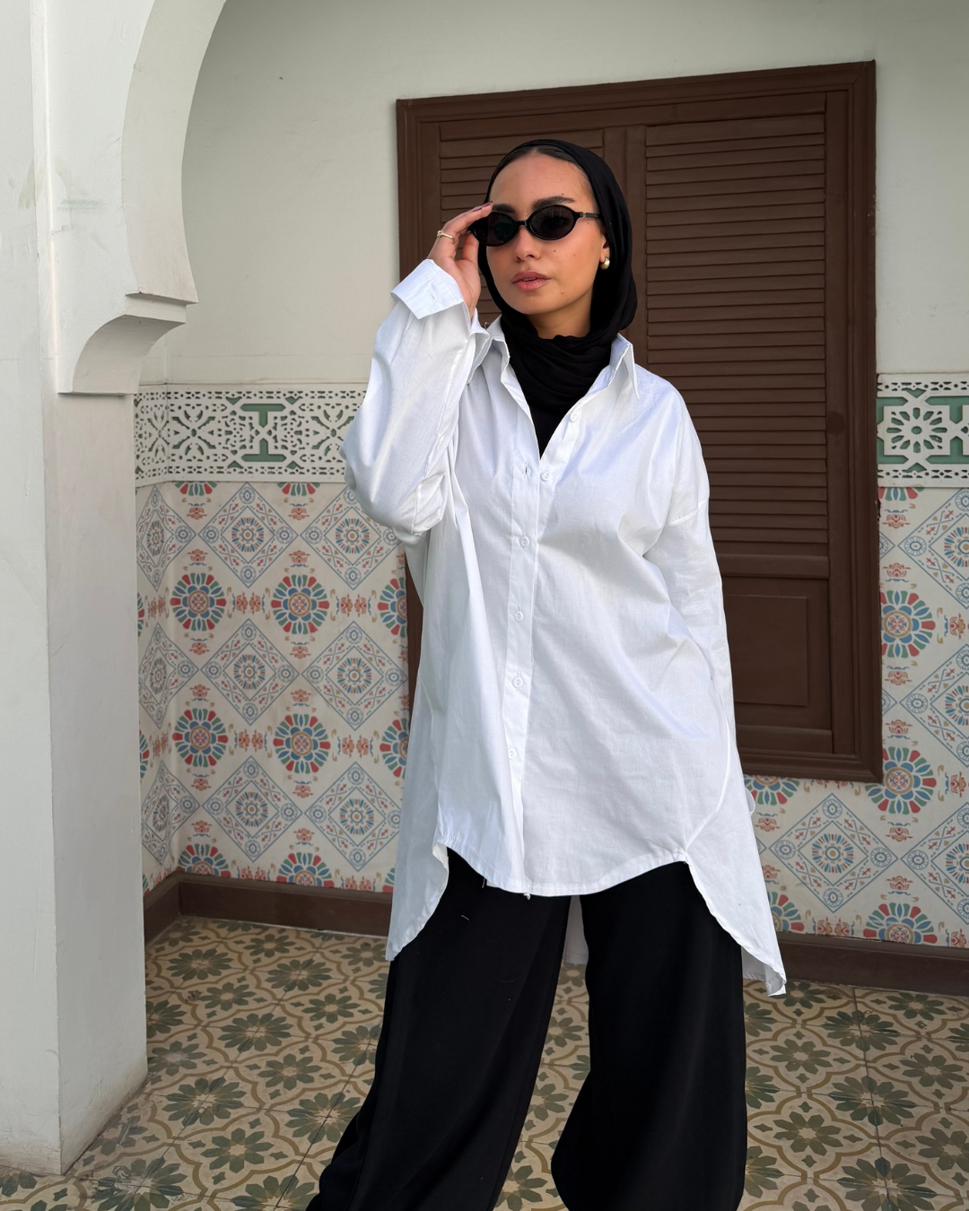 Aura White oversized Shirt