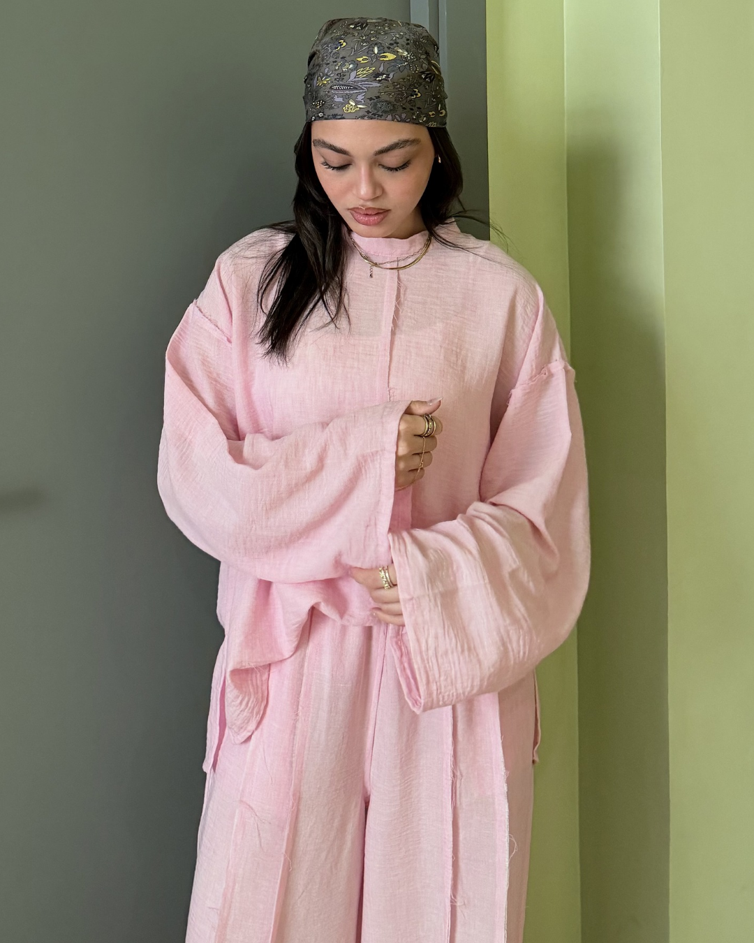 Boho oversized linen set