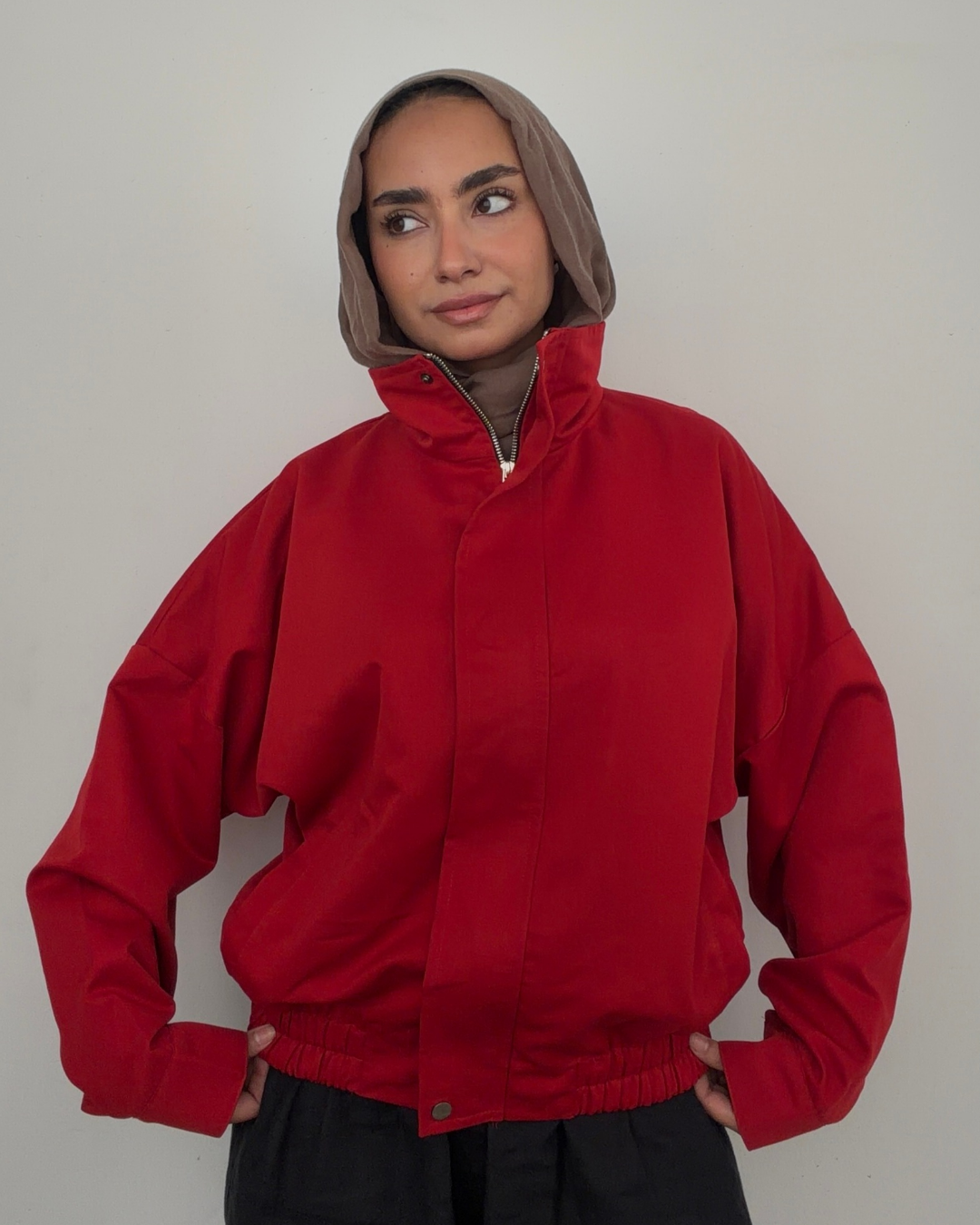 Cherry Gabardine Jacket