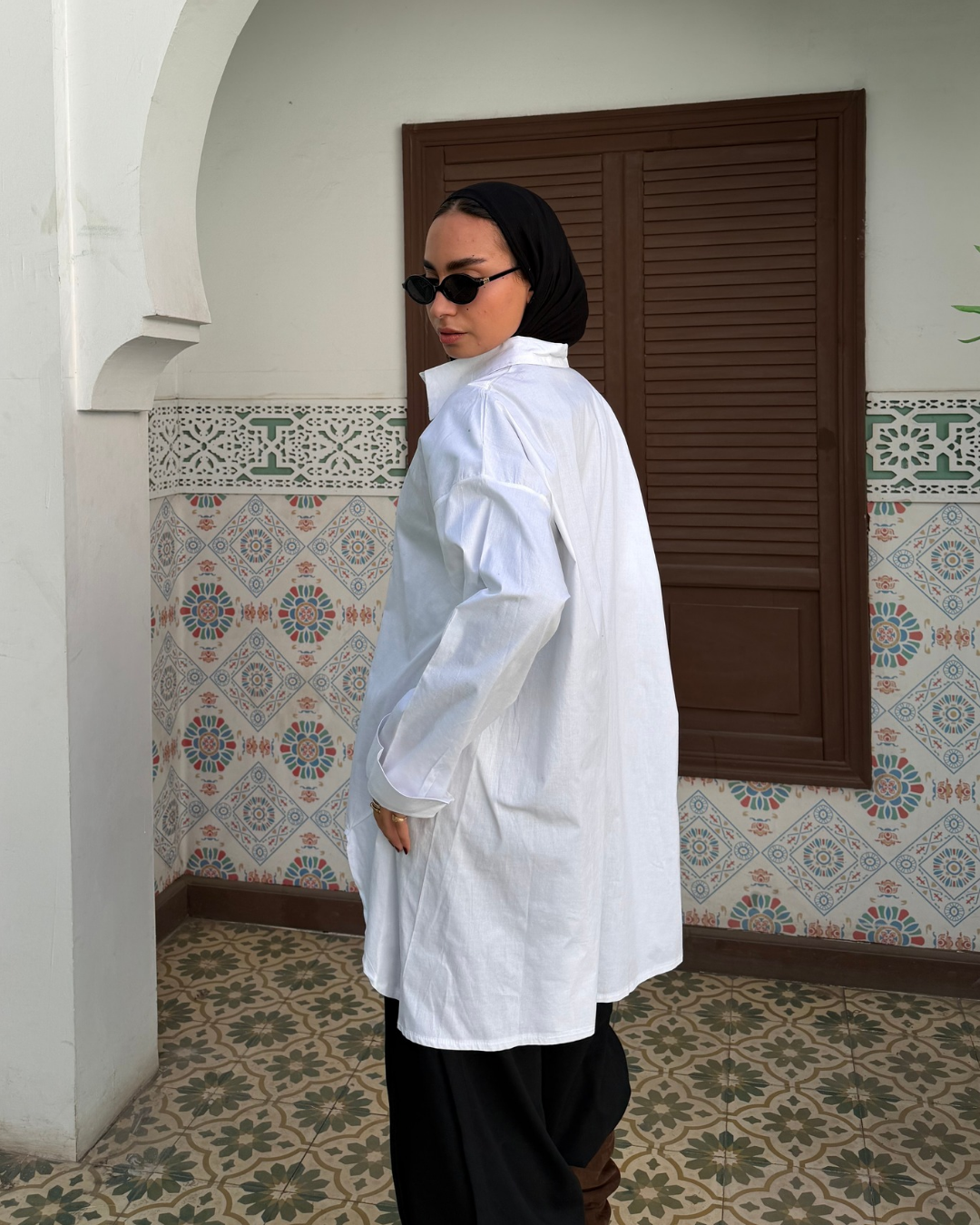 Aura White oversized Shirt