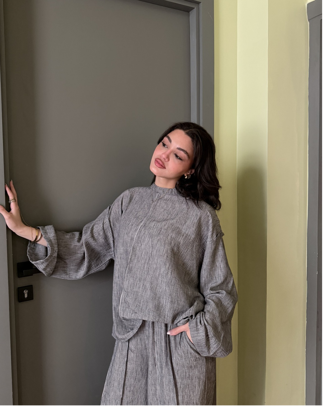 Boho oversized linen set