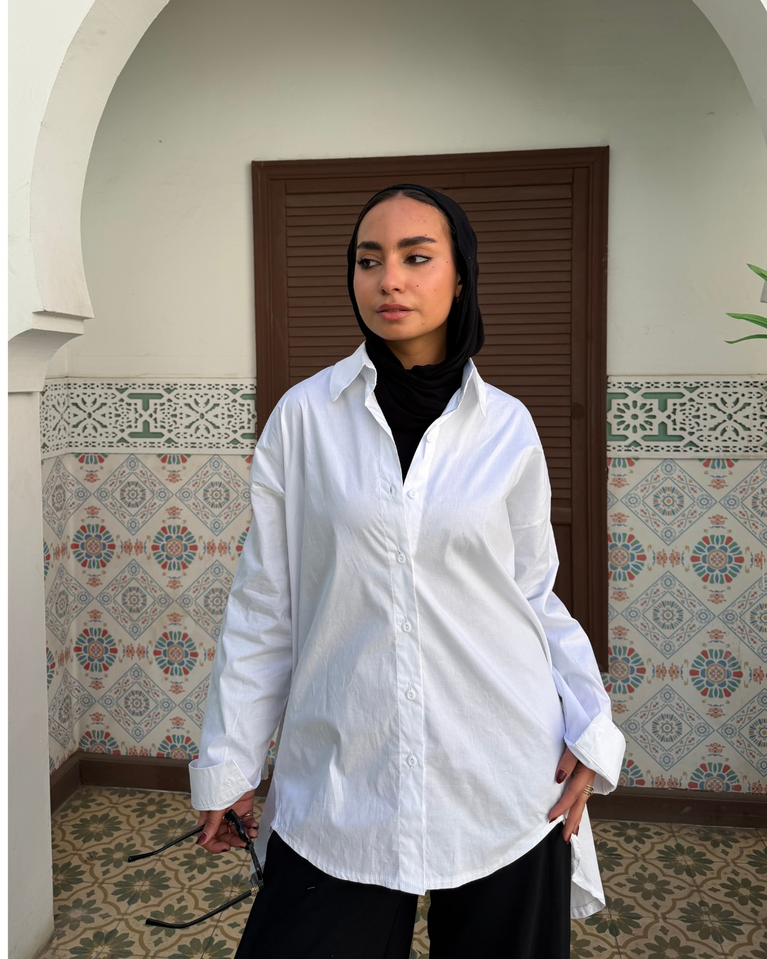 Aura White oversized Shirt