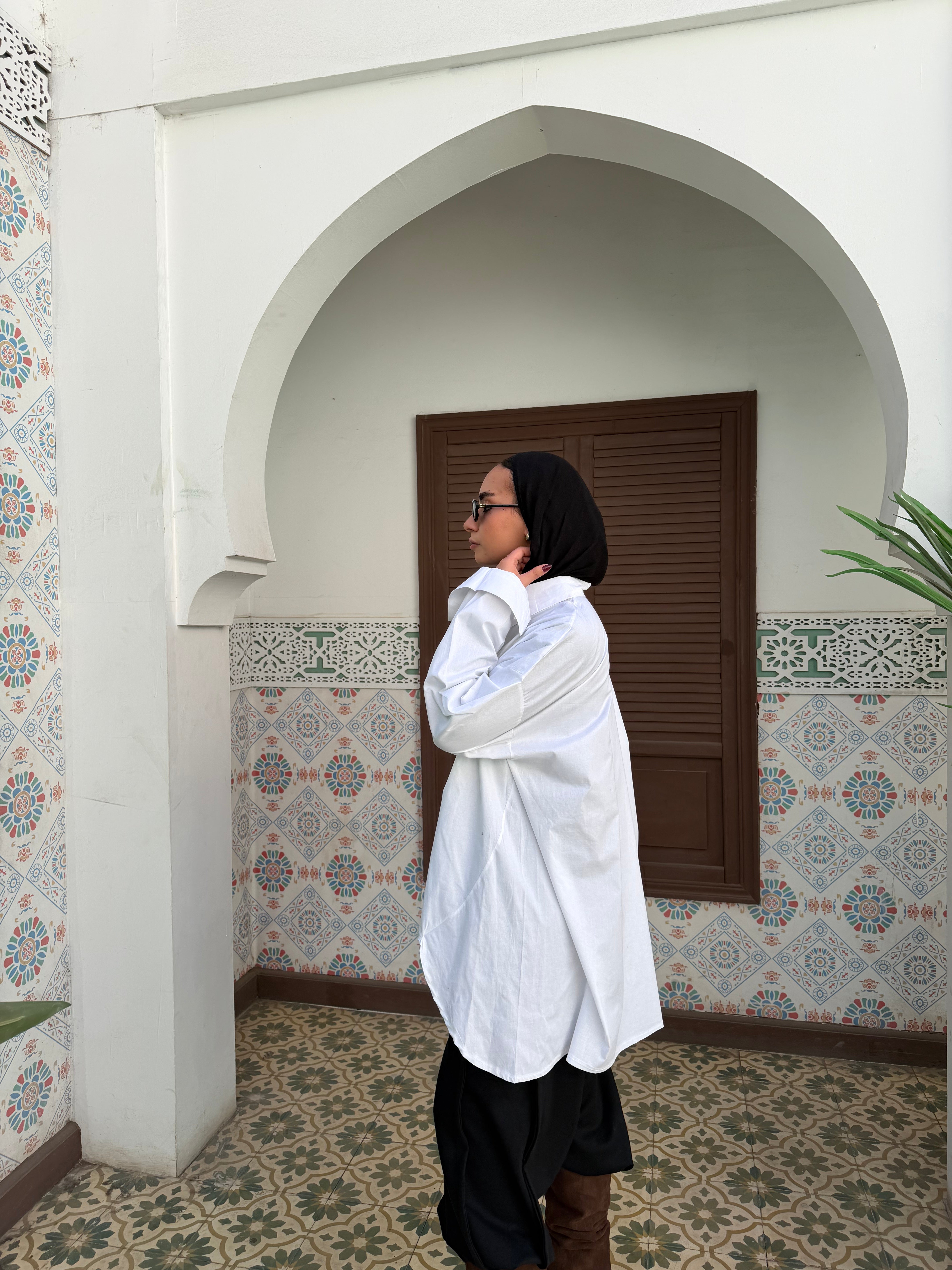 Aura White oversized Shirt