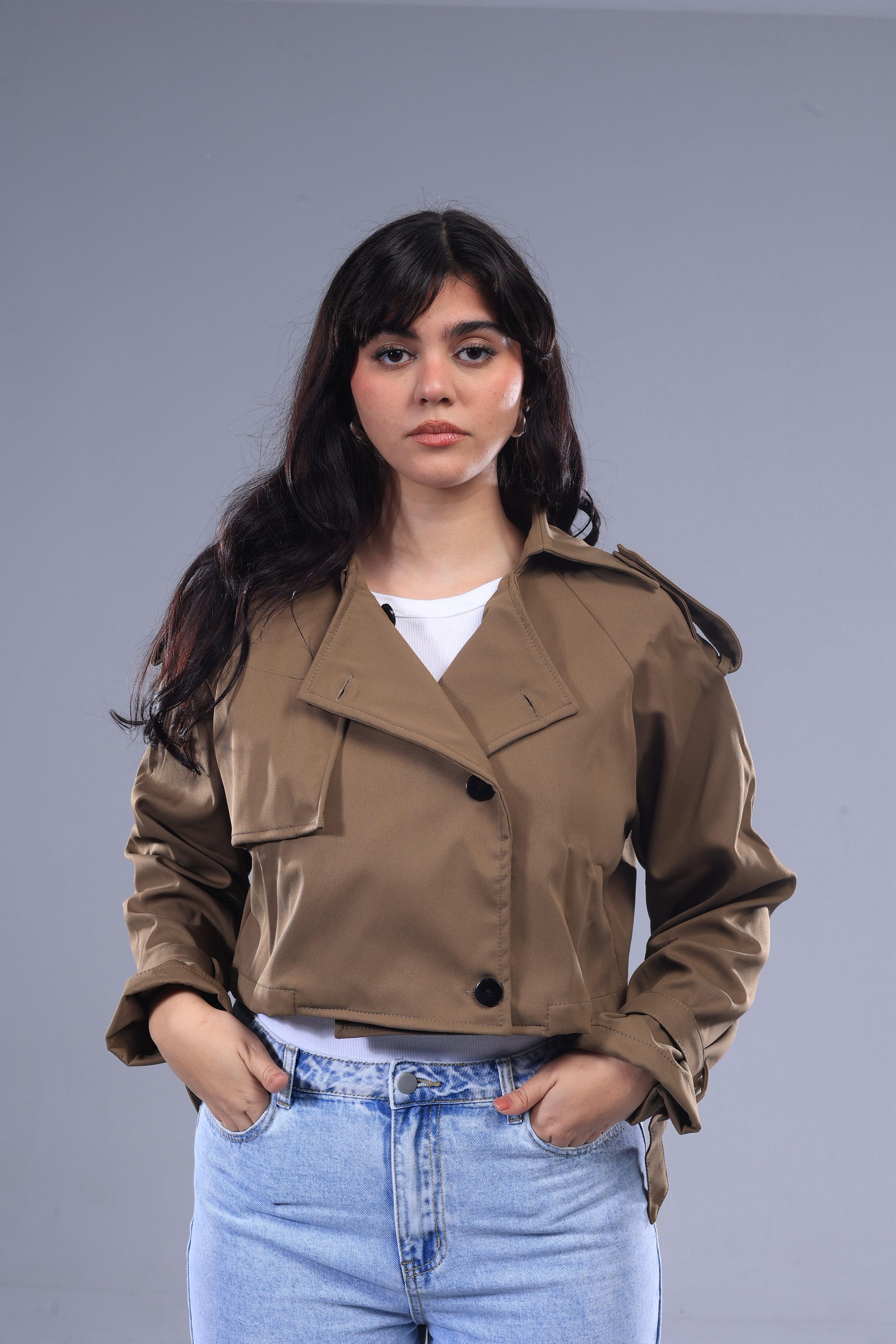 Cropped trench coat