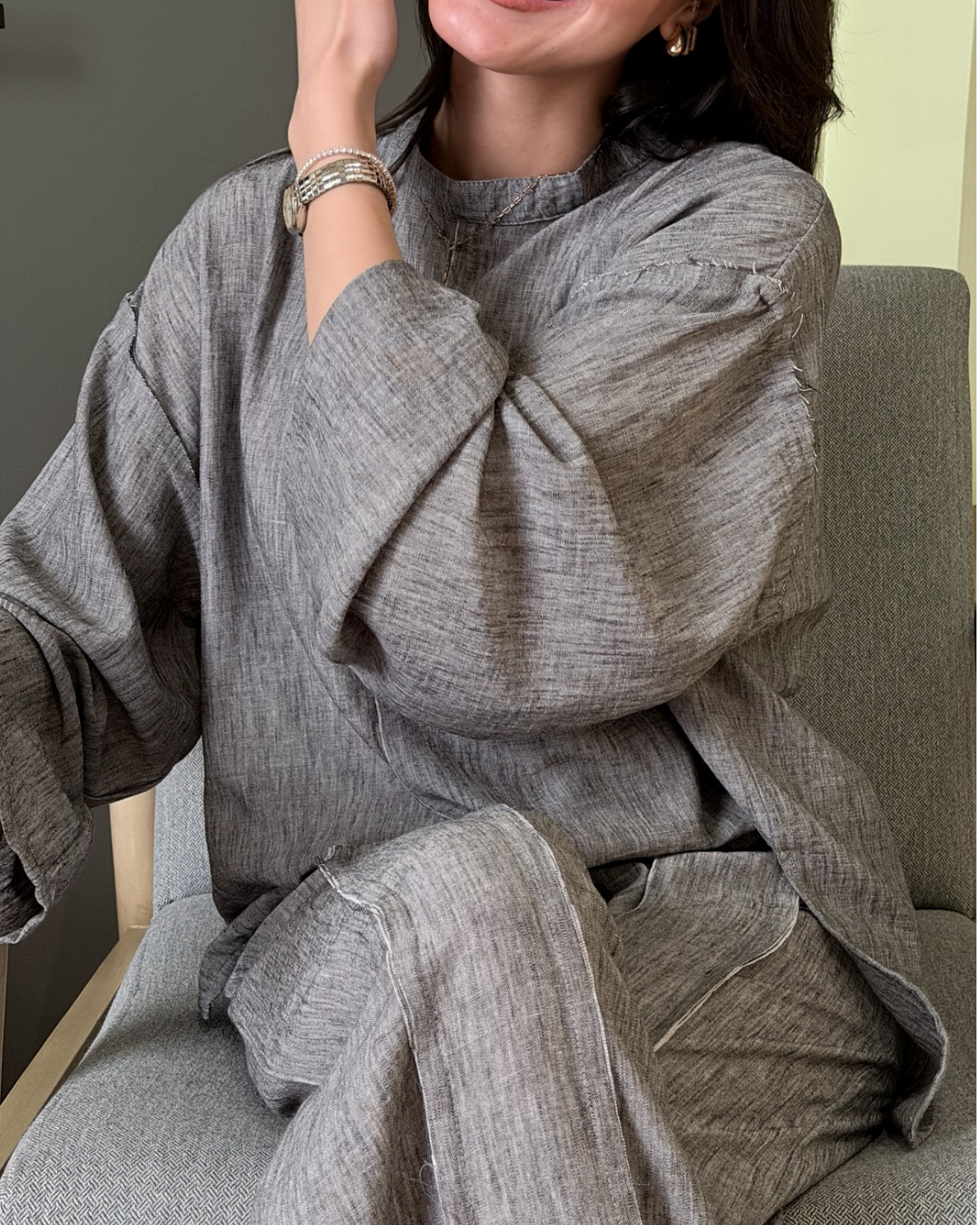 Boho oversized linen set