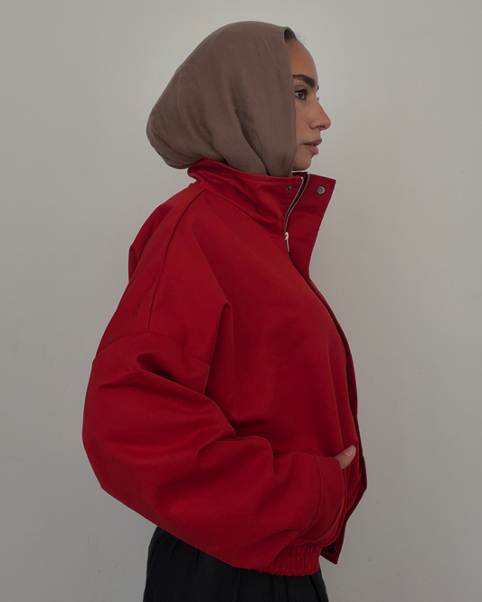 Cherry Gabardine Jacket