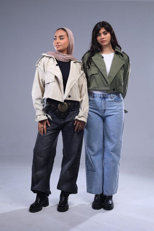 Cropped trench coat