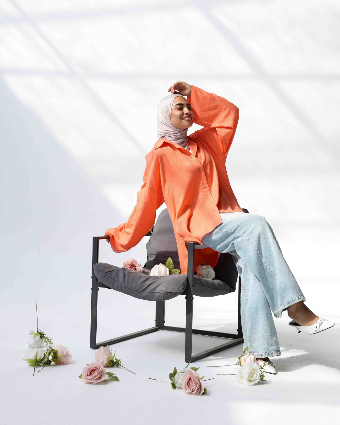 Oversized pure Linen Shirt in Burgundy